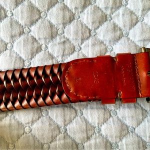 Magnnani Astoria Woven Leather Belt Brown